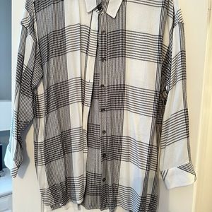 Plaid “WORKSHOP”  blouse. 1X